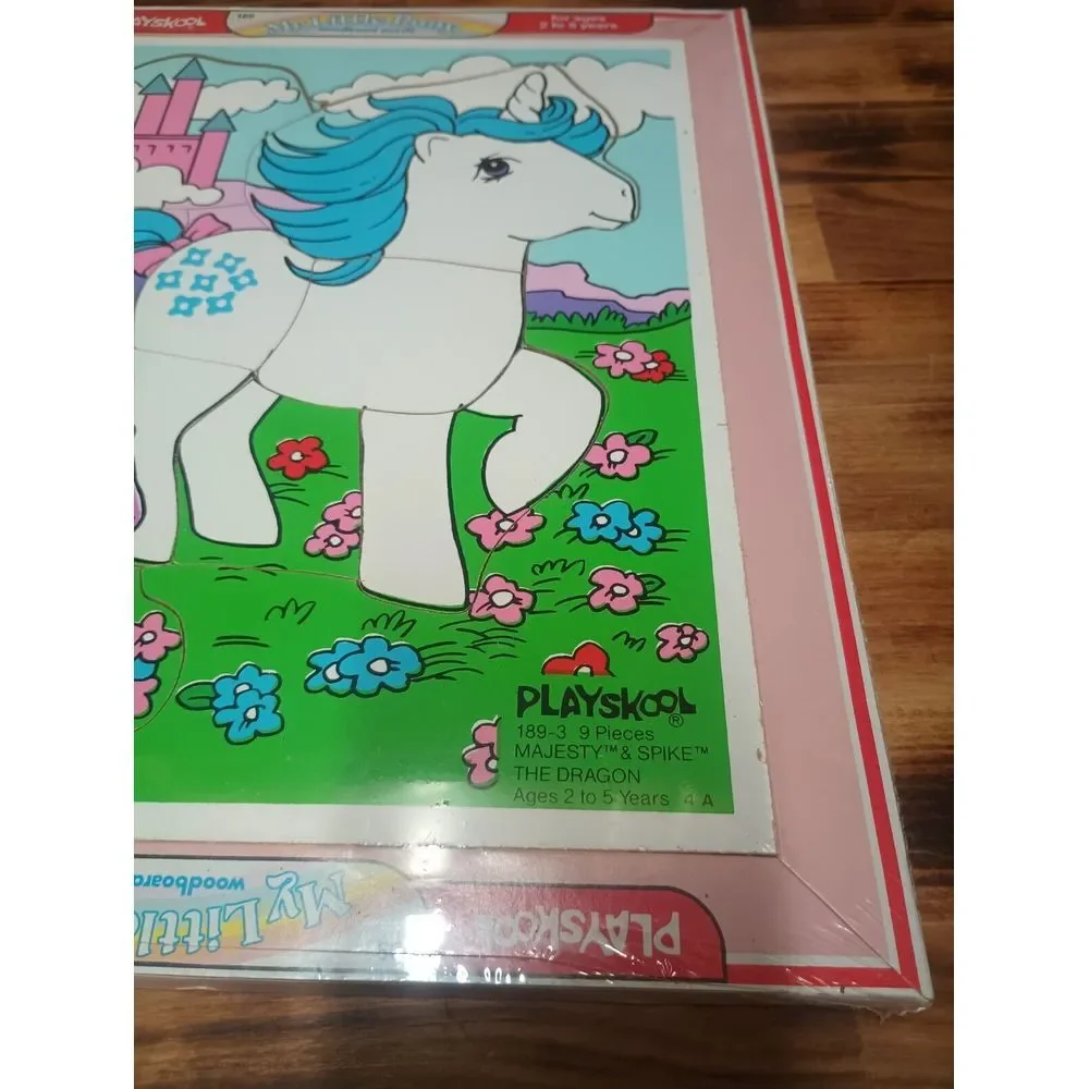 1984 Sealed 189-3 MY LITTLE PONY G1‎ MAJESTY & SPIKE Wooden Puzzle Playskool 9Pc